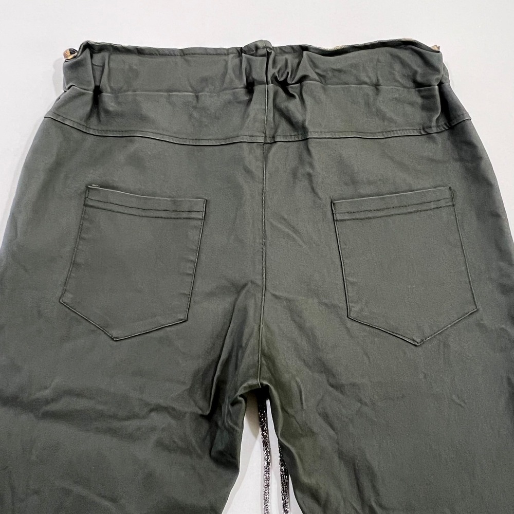 Venti6 Magic Pants Olive Green Stretch Joggers Leopard‎ Waistband Italy S READ - Picture 9 of 10